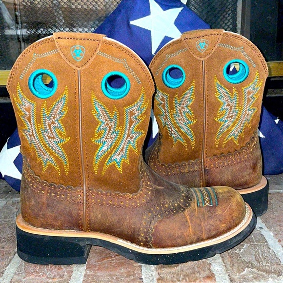 Ariat Shoes - Ariat Boots - FatBaby - Turquoise and Brown - Size 6B
